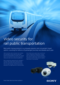 Camere de supraveghere video Sony pentru sistemul de transport public pe cale ferata - prezentare generala