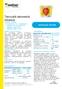 weberpas silicate - tencuiala decorativa silicatica - generatia noua - fisa tehnica