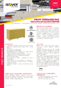 Placi din vata bazaltica pentru izolarea acoperisurilor terasa cu panouri fotovoltaice ISOVER Profi Terrasse PHV - fisa tehnica
