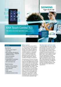 Siemens TC5 sistem de control KNX cu ecran tactil - prezentare generala