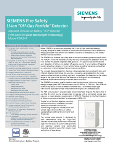Detector de fum cu aspiratie Siemens FDA241 - fisa tehnica