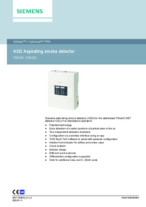 Detector de fum cu aspiratie Siemens FDA262 - fisa tehnica