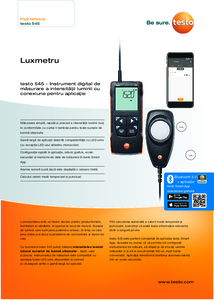  Luxmetru digital cu conexiune la aplicatie testo 545 - fisa tehnica