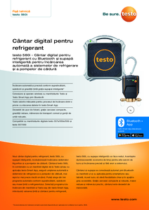 Cantar digital pentru agent frigorific si supapa inteligenta cu Bluetooth® testo 560i set - fisa tehnica