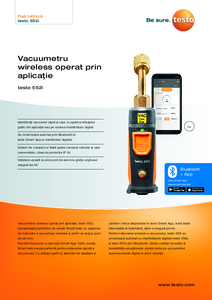 Vacuumetru wireless testo 552i operat prin aplicatie  - fisa tehnica