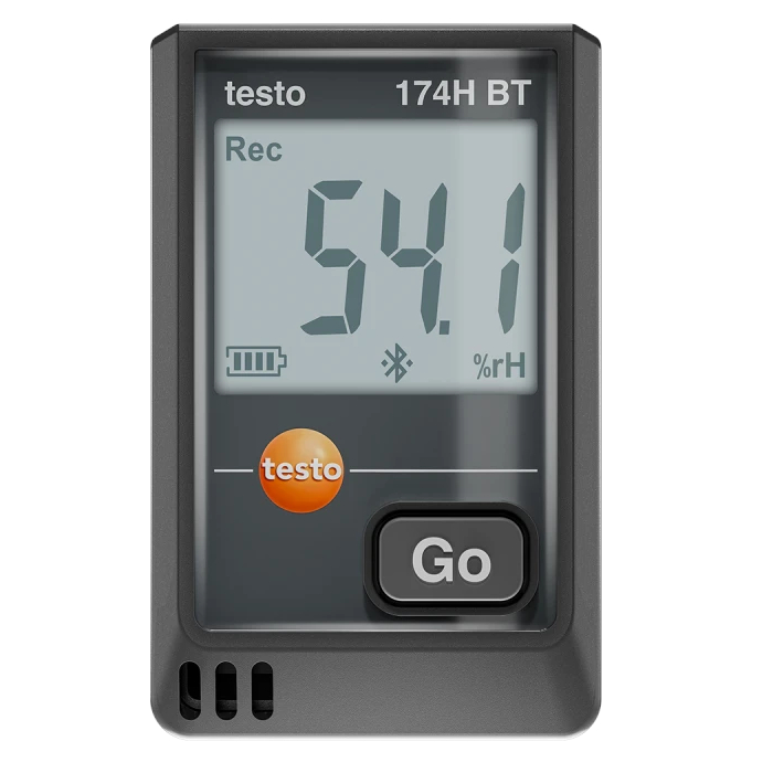 Mini inregistrator de date pentru temperatura si umiditate testo 174 H BT cu Bluetooth® si conexiune la aplicatie