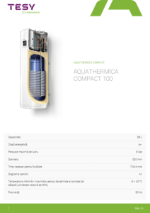 Boiler Tesy AquaThermica Compact 100 - fisa tehnica