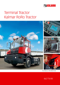Kalmar TT618i -tractiune: 4x2; transmisie: Dana; putere [kW-rpm]: 185 kW-2200; GCW [kg]: 75000; motor: Volvo; raza de giratie: 6000 mm - fisa tehnica
