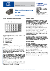 Grila de aer TROX X-GRILLE Modular - instructiuni de montaj