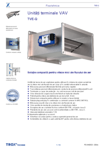 Regulatoare de debit variabil TROX TVE-Q - fisa tehnica