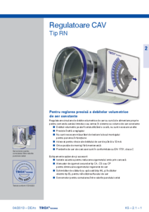 Regulator debit volumetric TROX RN - fisa tehnica