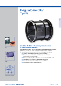 Regulator debit volumetric TROX VFL - fisa tehnica