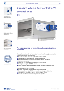 Regulator debit volumetric TROX EN - fisa tehnica