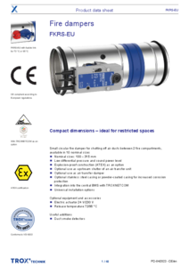 Clapeta antifoc TROX FKRS-EU - fisa tehnica