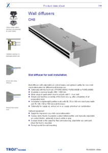 Difuzor de perete cu fanta TROX CHS - fisa tehnica
