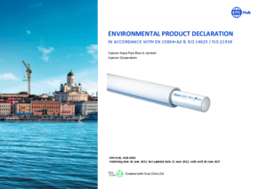Sistem de tevi sustenabile pe baza de biomateriale Uponor PEX Pipe Blue Aqua<br>Declaratie de mediu - prezentare generala