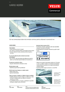 Luminator continuu de acoperis VELUX Commercial-VARIO-NORM - prezentare detaliata