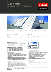Profile compozite VELUX Commercial pentru renovare si termoizolatie cu sistem VARIO-THERM S / VARIO-FIREJET® 65° (EKS-TH) - prezentare detaliata